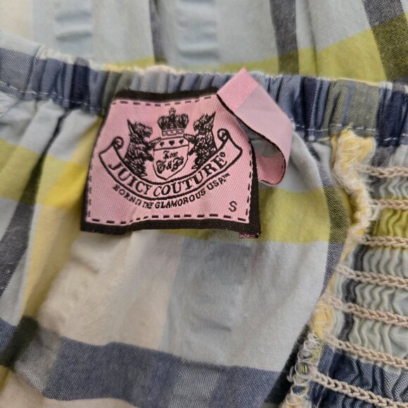 Juicy Couture Yellow and Blue Plaid Mini Halter Dress S - Picture 8 of 9